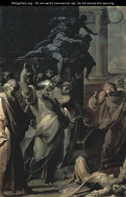 The Death of Ananias and Saphira - Cristoforo Pomarancio (Roncalli)