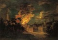 A fire in Brussels at night - Daniel van Heil