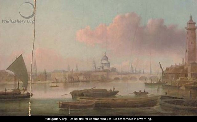 View on the Thames with Blackfriars Bridge and St. Paul