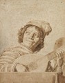 A boy playing a lute, after Frans Hals - David Bailly