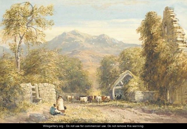 View from Kymmer Abbey, North Wales - David Cox