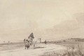 Travellers on a road - David Cox