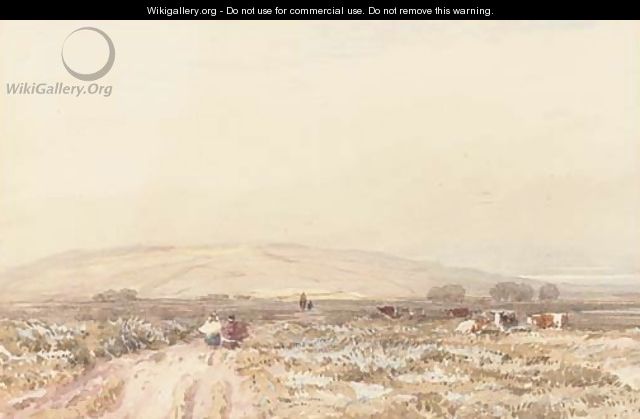 Travellers on a moorland track - David Cox