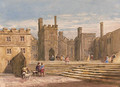 Figures in historical costume before Haddon Hall, Derbyshire - David Cox