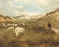 Duingezicht 'La Panne' guiding the flock through the dunes - Cornelis Christiaan Dommelshuizen