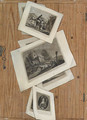 Trompe l'oeils of a collection of prints stuck to cupboard doors - Cornelis Norbertus Gysbrechts