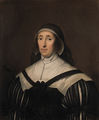 Portrait of Lady Palmer, half-length, in a black dress with a white collar - Cornelius Jonson