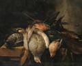 Dead birds on a ledge - Cornelis van Lelienbergh