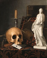 A Vanitas Still Life of a Skull - Cornelis Van Der Meulen
