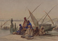 On the Banks of the Nile, Cairo - Amadeo Preziosi
