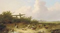 Landscape and poultry in a landscape - Cornelis van Leemputten