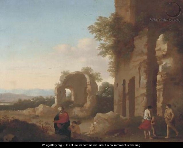 The Departure of Abraham and Isaac - Cornelis Van Poelenburgh