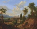 Italian Landscape with Monastery - Continental School