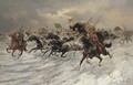 Russian Horsemen Storming the Battle Field - Constantin Stoiloff