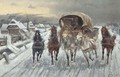 A Russian Caravan racing in the Snow - Constantin Stoiloff