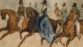 Hommes et femmes AA  cheval - Constantin Guys