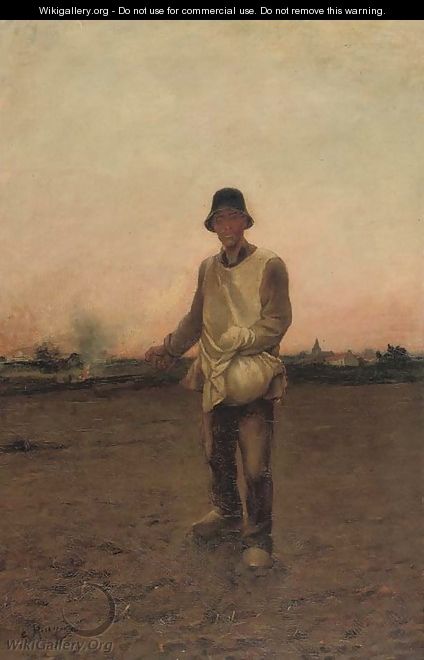 Sowing seed at dusk - Constantin Meunier