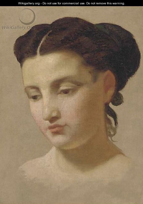 Study of a young lady, bust-length - Continental School