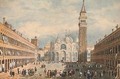 St Mark's Square, Venice (illustrated); and A view of a German town on the Rhine - Continental School