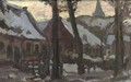 Buildings in the snow - Continental School