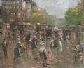 A Parisian street scene - Continental School