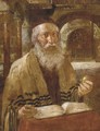 Portrait of a Rabbi reading the scriptures - Continental School