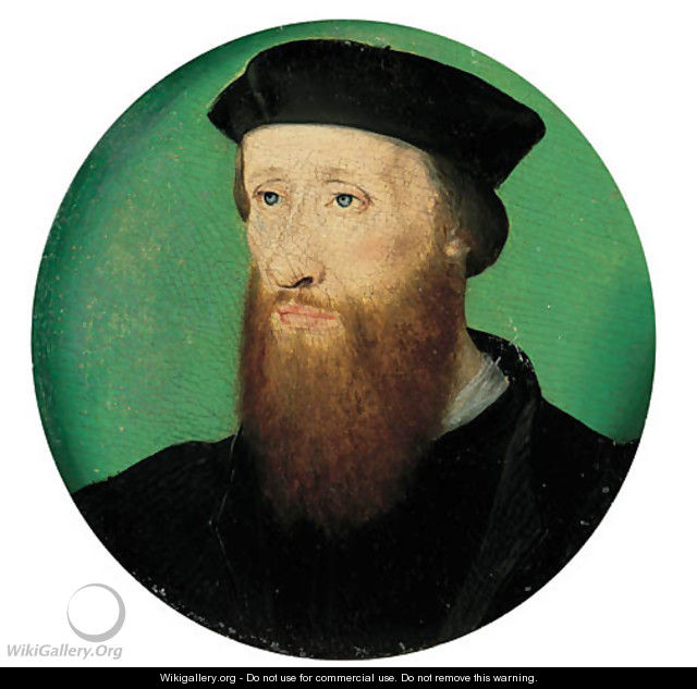 Portrait of John Calvin (1509-1564), bust-length, in clerical costume - Corneille De Lyon