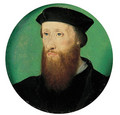 Portrait of John Calvin (1509-1564), bust-length, in clerical costume - Corneille De Lyon