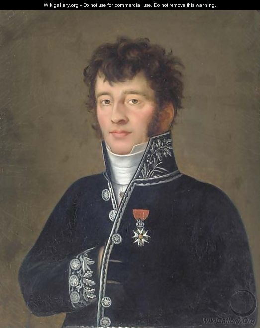Portrait of an officer, bust-length, in military uniform - Continental School
