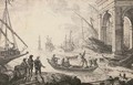 Harbour scene with rising sun - Claude Lorrain (Gellee)