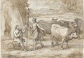 Mercury returning the cattle of Admetus to Apollo - Claude Lorrain (Gellee)
