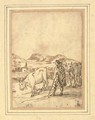 A herdsman and two cows - Claude Lorrain (Gellee)