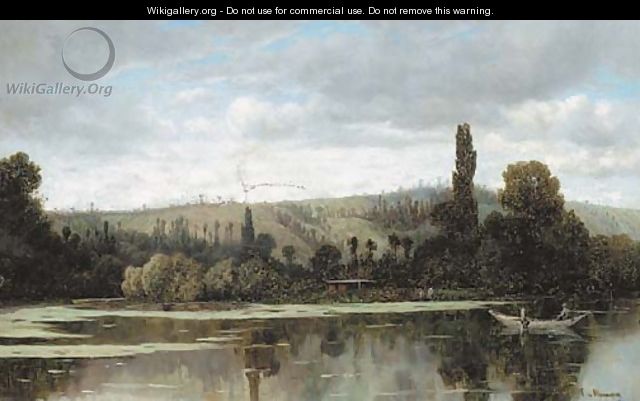 A tranquil lake - Claude Francois Auguste Marquise De Mesgriny