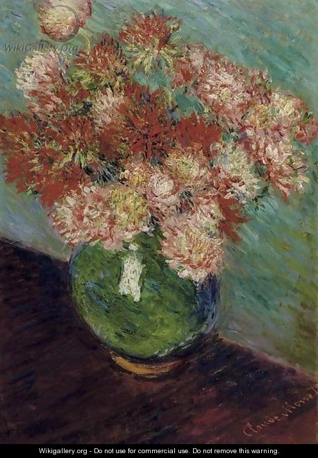 Vase de chrysanthemes - Claude Oscar Monet