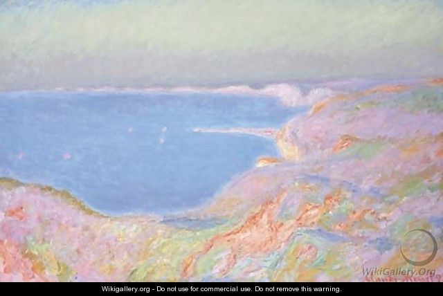 Sur la falaise pres de Dieppe, soleil couchant - Claude Oscar Monet