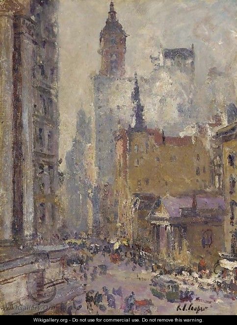 Broadway from the Post Office - Colin Campbell Cooper