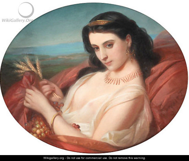 A young reclining beauty swathed in a robe - Constant Joseph Brochart