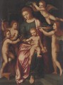 The Virgin and Child with the Infant Saint John the Baptist and three putti - (after) Vincent Sellaer