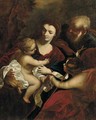 The Holy Family with the Infant Saint John the Baptist - (after) Valerio Castello