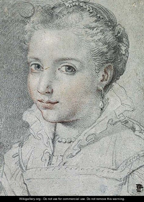 Portrait of a young girl in Renaissance dress - (after) Ubaldo Gandolfi