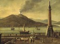 A view of Vesuvius, from the Molo, Naples - (after) Tomasso Ruiz