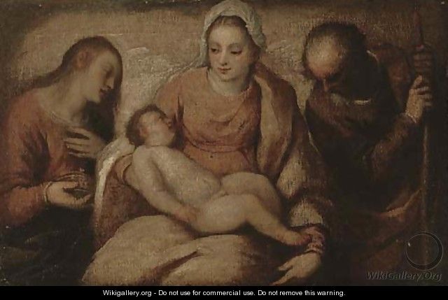 The Holy Family with Saint Mary Magdalene - (after) Tiziano Vecellio (Titian)