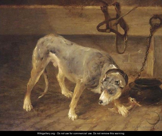 A tethered dog in a stable - (after) Thomas Woodward