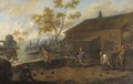 Skittle players by a house - (after) Thomas Van Apshoven