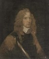 Portrait of a gentleman, bust-length, wearing a breast plate - (after) William Dobson