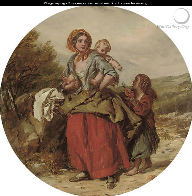 A mother and children on a country road; and Another similar - (after) William Mulready