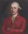 Portrait of a gentleman, small bust-length, in a red jacket and brown waistcoat - (after) Hoare, William, of Bath