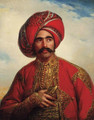 Portrait of a gentleman, half-length, in Anglo-Indian costume - (after) William Henry Florio Hutchisson