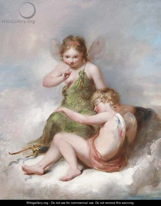 The sleeping cupid - (after) William Edward Frost
