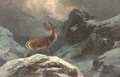 A stag in a highland winter landscape - Clarence Roe